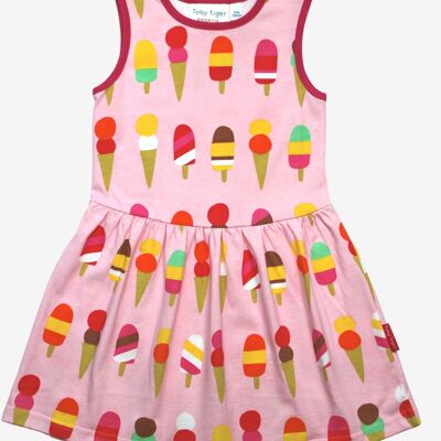 Vestido de verano con estampado de helado orgánico