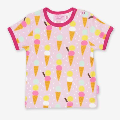 T-shirt bio à imprimé crème glacée