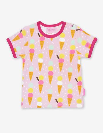 T-shirt bio à imprimé crème glacée
