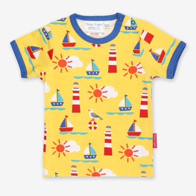 Organic Seaside Print T-Shirt