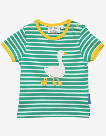 T-shirt à appliques de canard bio 1