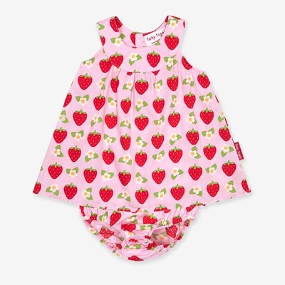 Strawberry Print Baby Dress Set