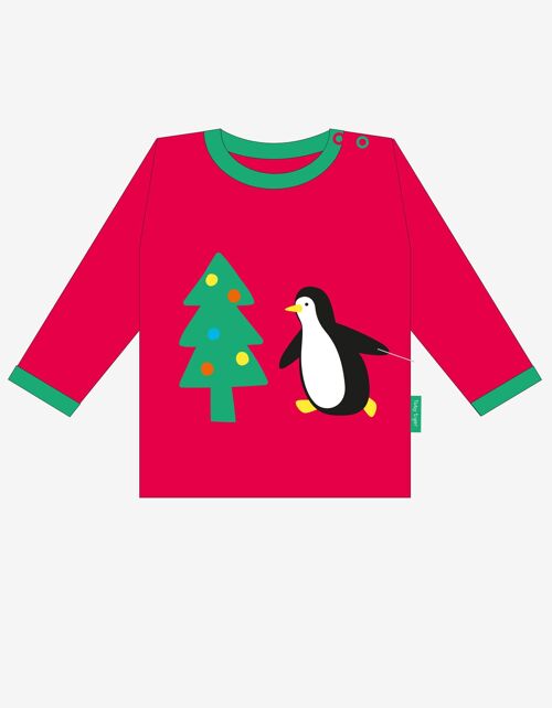 Organic Penguins' Christmas Applique T-Shirt