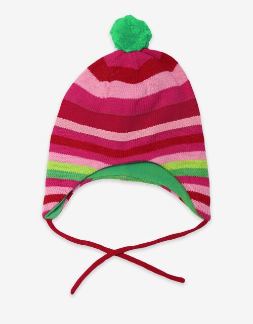 Pink and Green Knitted Hat