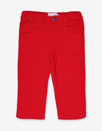 Pantalon en velours côtelé rouge 1