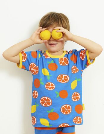 T-shirt bio à imprimé oranges et citrons 2