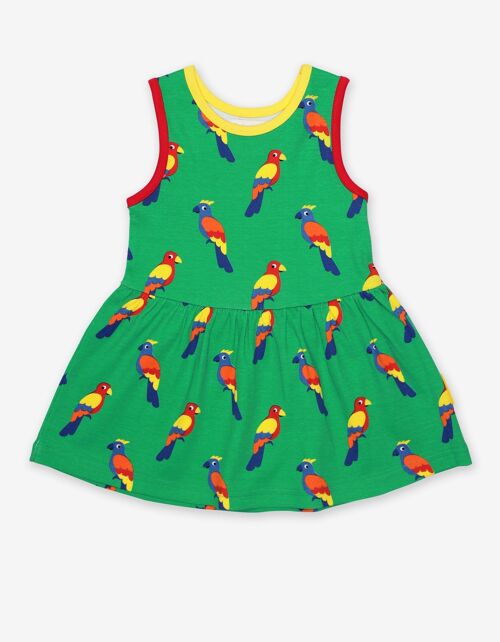 Organic Parrot Print Summer Dress