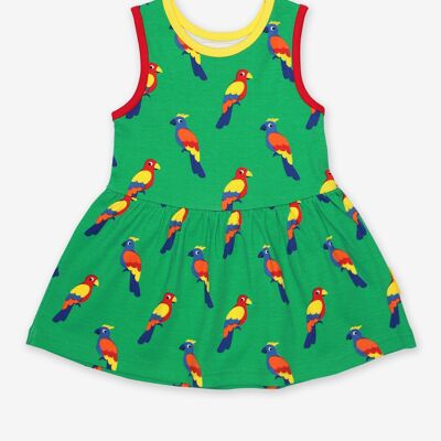 Organic Parrot Print Summer Dress