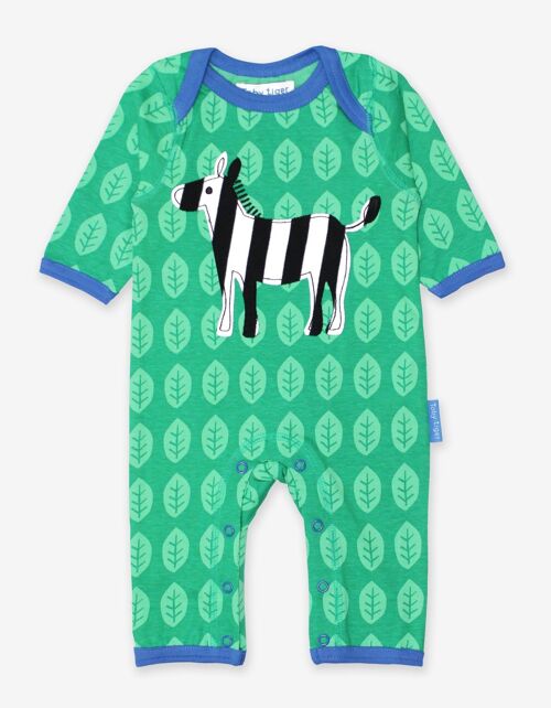 Organic Zebra Applique Sleepsuit