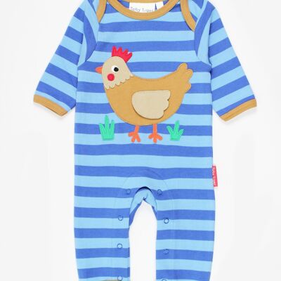 Organic Clucky Chicken Applique Sleepsuit