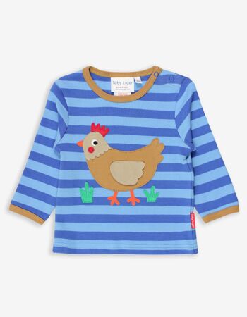 T-shirt bio à appliques poulet clucky 1