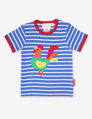 T-shirt bio appliqué coq 1