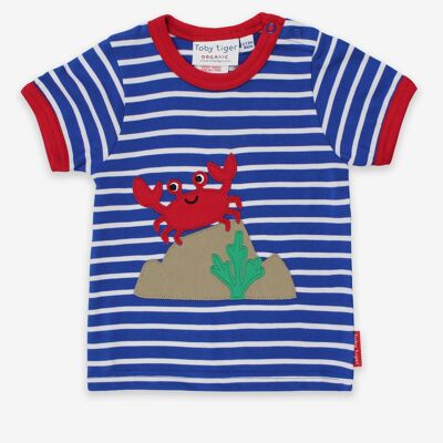 Camiseta con aplique de cangrejo orgánico