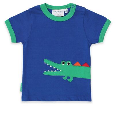 Bio-T-Shirt mit Krokodil-Applikation