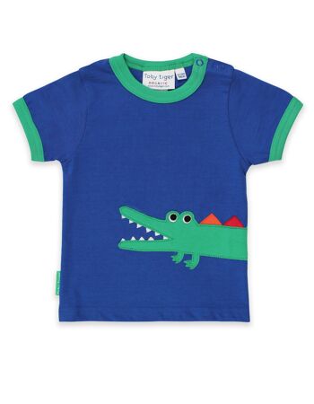 T-shirt bio appliqué en crocodile 1