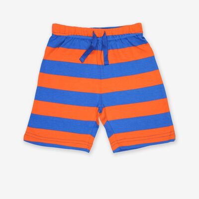 Bio-Shorts mit orangen und blauen Streifen
