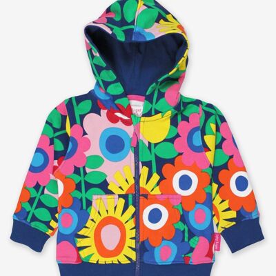 Organic Navy Flower Power Hoodie