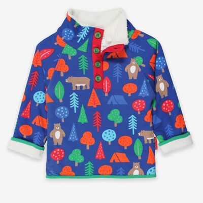 Gemütliches Fleece-Sweatshirt mit Bio-Campingbär-Print
