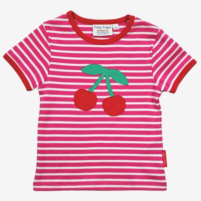 Camiseta orgánica con aplicación de cerezas