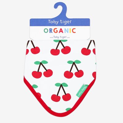 Organic Cherry Print Dribble Bib