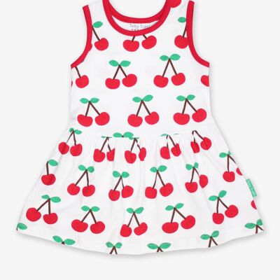 Organic Cherry Print Summer Dress