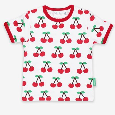 Camiseta con estampado de cerezas orgánicas