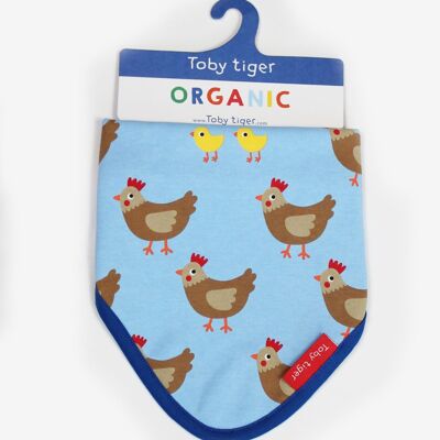 Babero con estampado de pollo orgánico