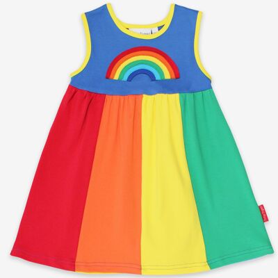 Organic Multi Stripe Pinafore Dress