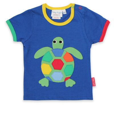 T-shirt con applicazione tartaruga organica
