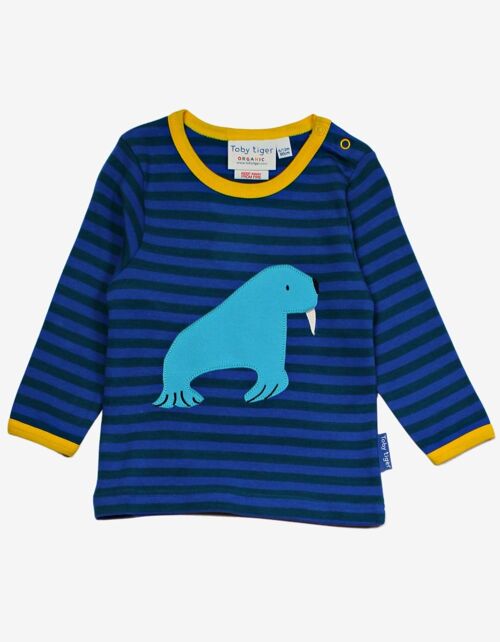 Organic Walrus Applique Long-Sleeved T-Shirt