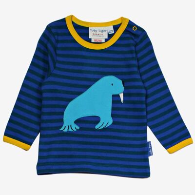 Organic Walrus Applique Long-Sleeved T-Shirt