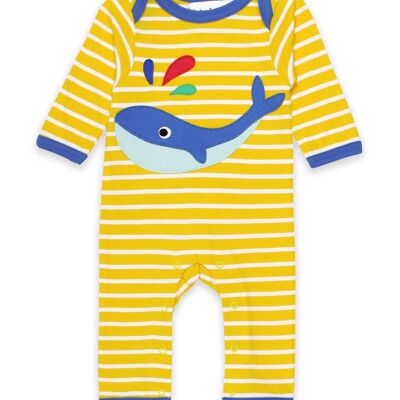 Organic Whale Applique Sleepsuit