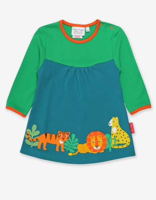 Organic Wild Cats Applique T-Shirt Dress