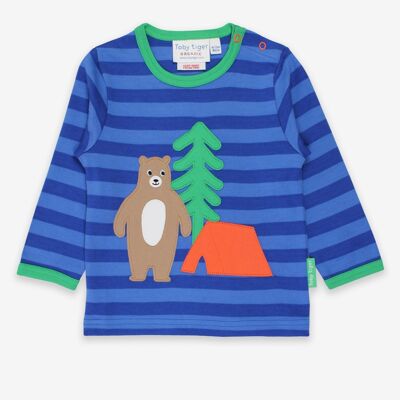 Organic Camping Bear Applique T-Shirt