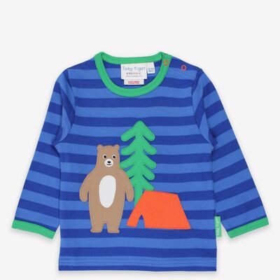 Organic Camping Bear Applique T-Shirt