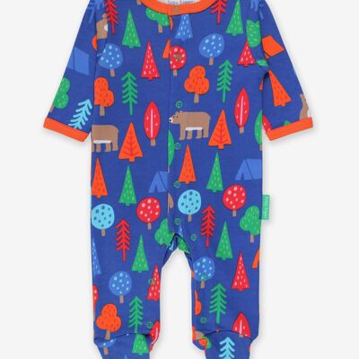 Organic Camping Bear Print Babygrow