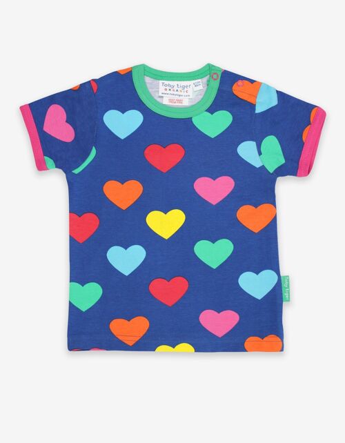 Organic Multi Heart Print T-Shirt