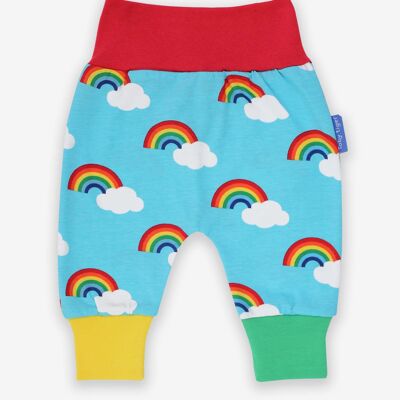 Bio-Yogahose mit türkisfarbenem Regenbogen-Print