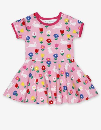 Robe patineuse bio à imprimé lapin 1