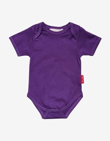 Body bébé manches courtes Basic violet bio