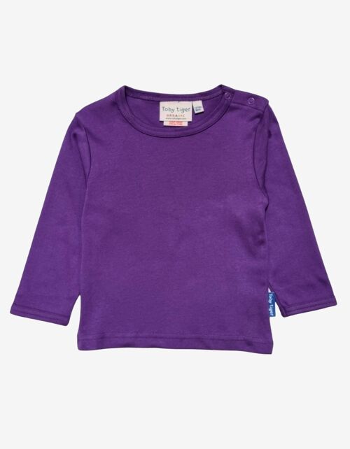 Organic Purple Basic Long-Sleeved T-Shirt