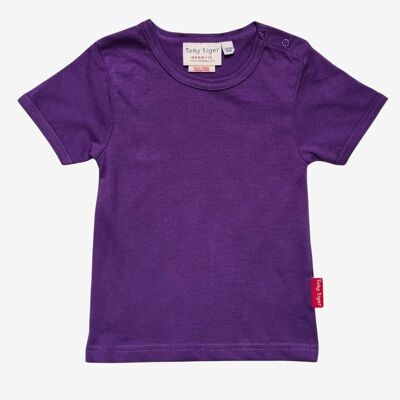 T-shirt basique violet biologique à manches courtes