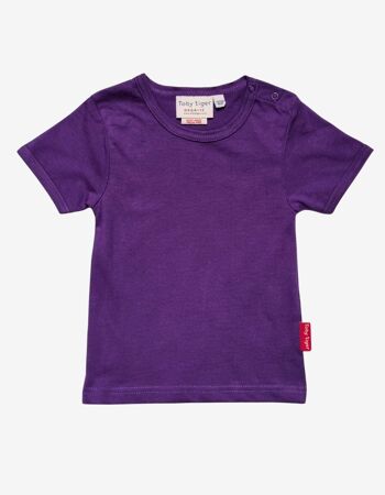 T-shirt basique violet biologique à manches courtes