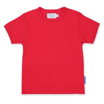 Organic Red Basic Short-Sleeved T-Shirt