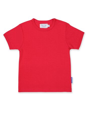 T-shirt manches courtes basique rouge biologique