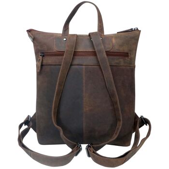 Ines sac à dos en cuir véritable femme sac à dos en cuir marron homme A4 12