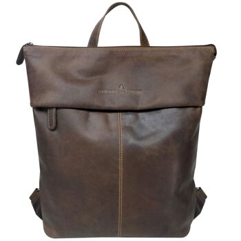 Ines sac à dos en cuir véritable femme sac à dos en cuir marron homme A4 20