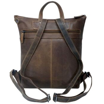 Ines sac à dos en cuir véritable femme sac à dos en cuir marron homme A4 24