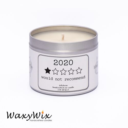 Funny 2020 candle - 1 star, would not recommend. Candle gift. Handmade soy wax candle. Lockdown gift for friends and family. Pandemic gift.