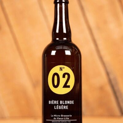 N°02 Organic Light Blonde Beer at 2% Vol. 75cl